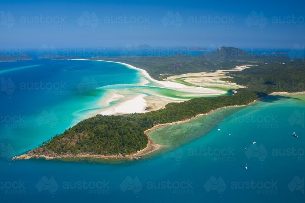Aerial view of Hill Inlet - Whitsunday Island - Australian Stock Image