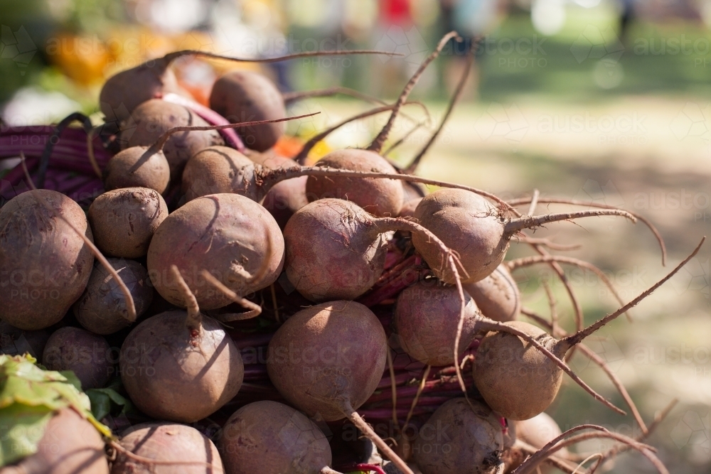 Beetroots at local farmers market - Australian Stock Image