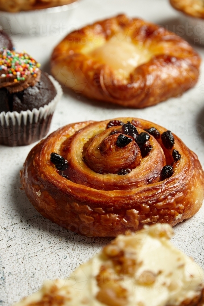 Close up of desserts and pastries - Australian Stock Image