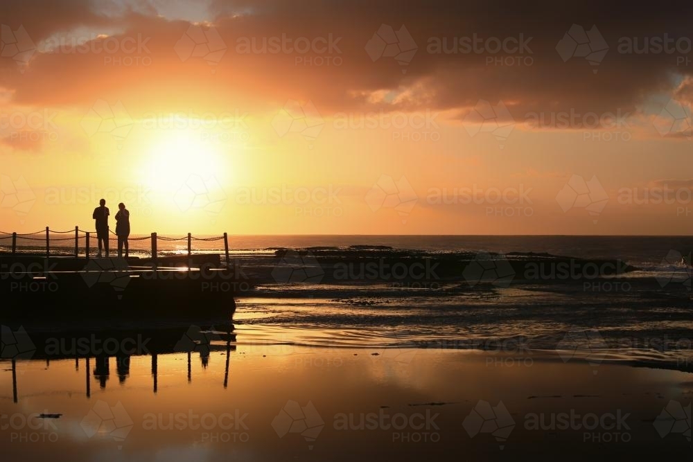 Golden Sunrise Over the Ocean - Australian Stock Image