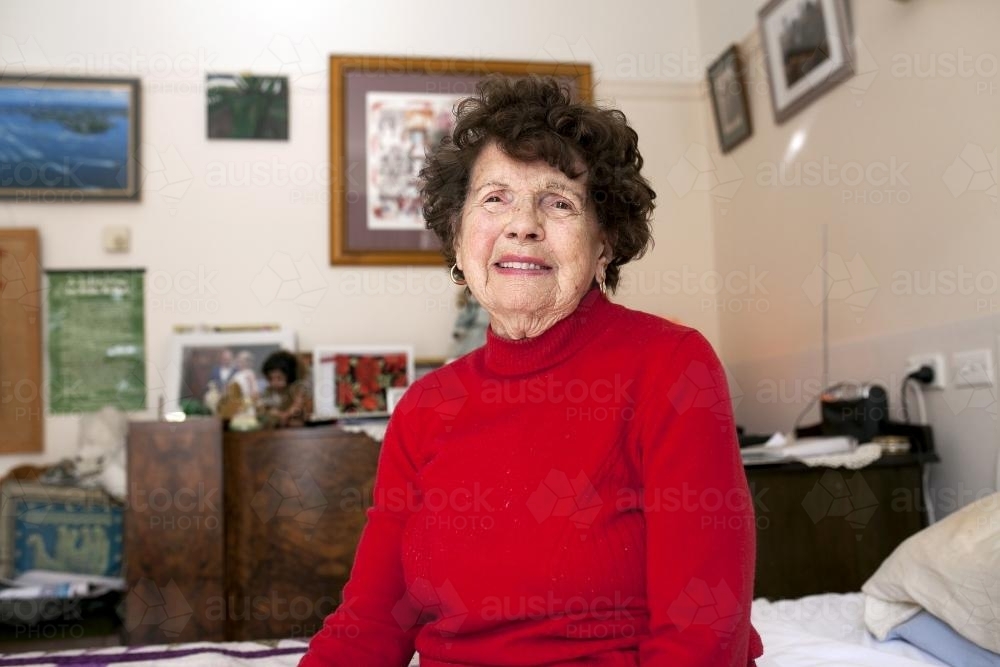 Portrait of elderly lady in retirement village - Australian Stock Image