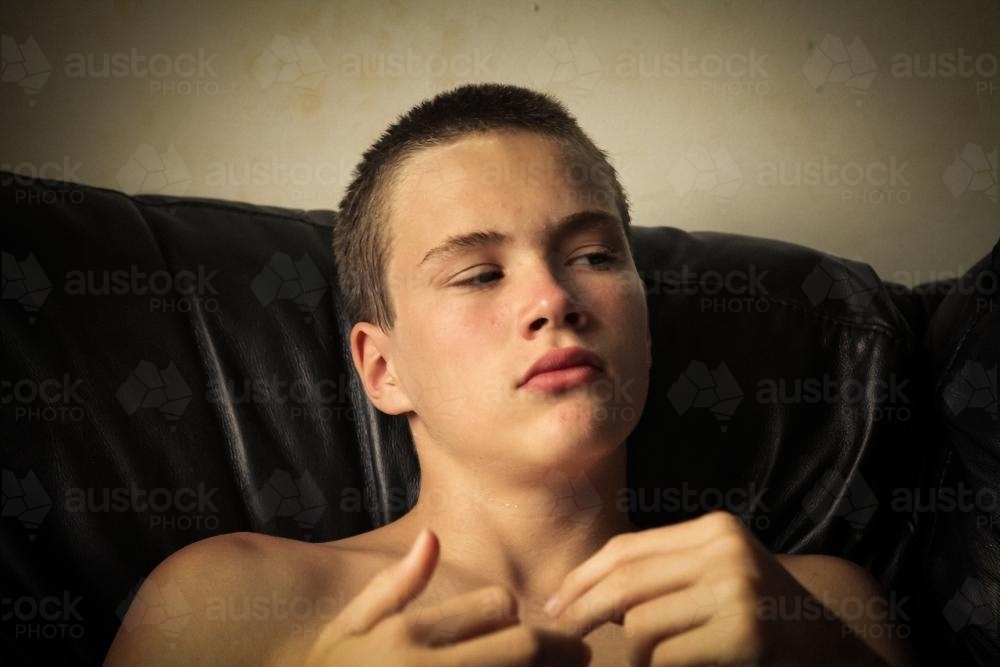 Portrait of teenage moodiness - Australian Stock Image