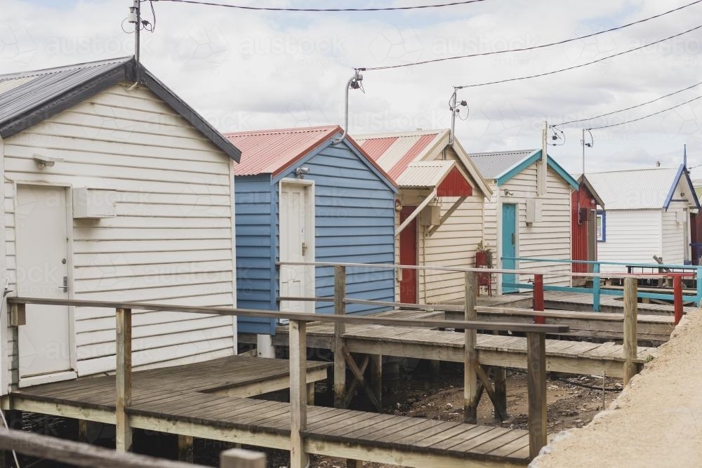 Row of Beach Houses - Australian Stock Image