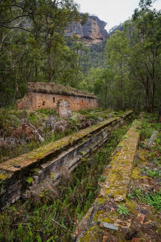 Shale Oil Refinery Ruins at Newnes - Australian Stock Image