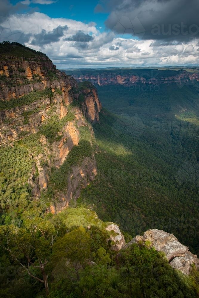 Views from Mt Banks near Mt Wilson in the Blue Mountains National Park - Australian Stock Image