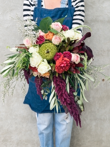 A big bunch of Autumn style wedding flowers