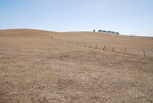 A farm landscape during a drought