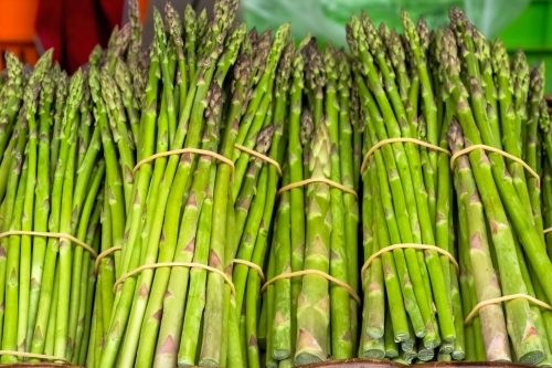 A row of asparagus from food market