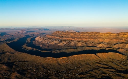 aerial shots of Flinders Ranges in early morning light