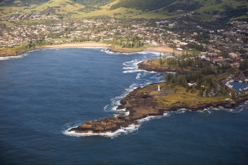 Aerial view of coastal town of Kiama