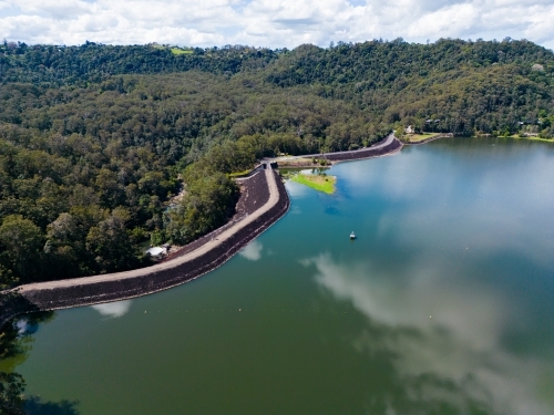 Baroon Pocket Dam nestled in the hills between Montville and Maleny on the Sunshine Coast