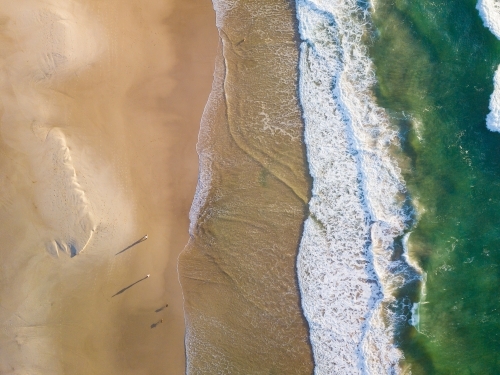 Beach Walking Shadows taken from above by drone