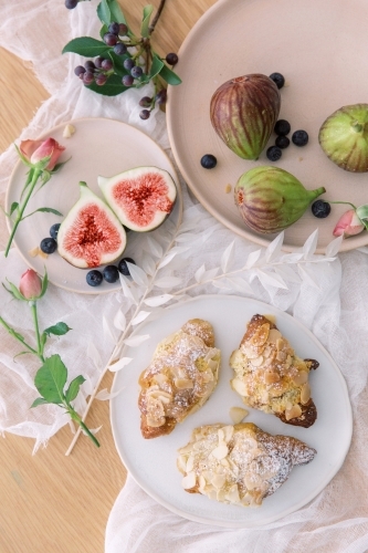 Healthy Table Top Pastries and Fruits