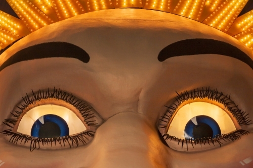 Illuminated eyes of Luna Park face, Sydney
