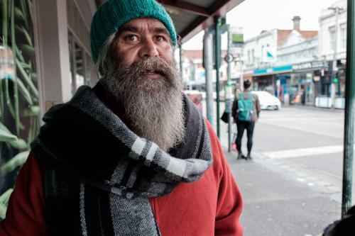 Indigenous Australian Man in an Inner Suburban Street