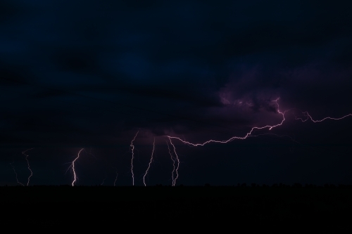 Lightning strikes at commencement of La Nina in central Victoria Australia