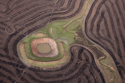 Rural Outback Aerial Landscape With Dam
