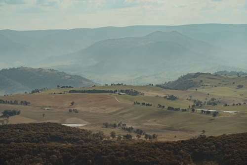 rural properties in the valley view as seen from Blackheath Lookout