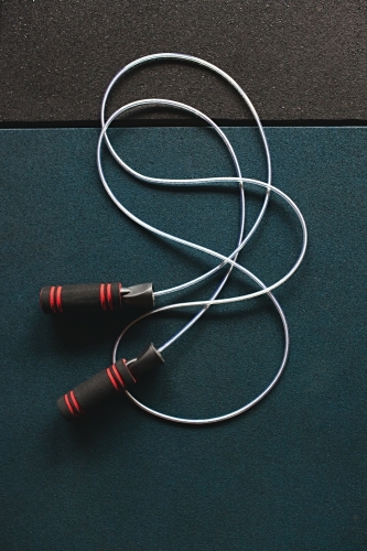 Skipping rope on floor of a gym