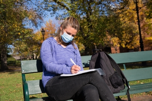 Student Studying in the Park