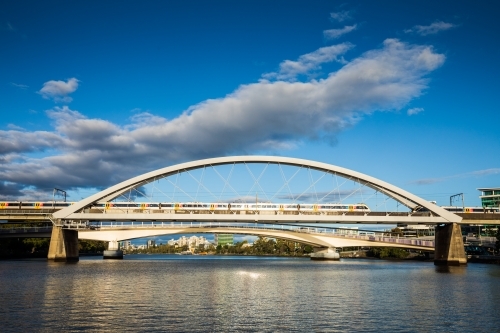 The Merivale Bridge, foreground, and Go Between Bridge over the Brisbane River