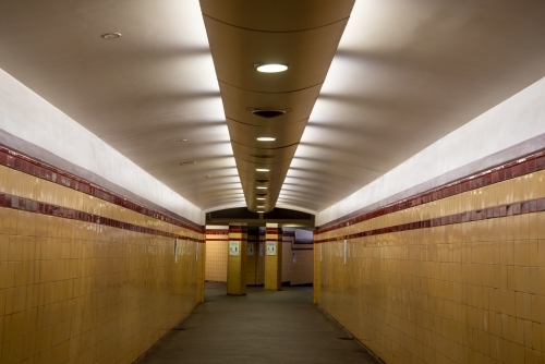 Tunnel to underground railway platforms