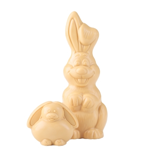 White chocolate Easter bunnies