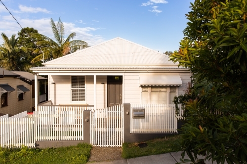 white renovated workers cottage style house in Brisbane