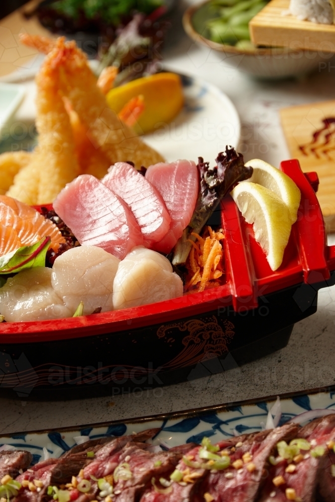 Various kinds of Japanese cuisine - Australian Stock Image