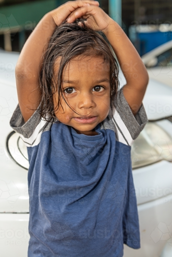 2 year old aboriginal boy - Australian Stock Image