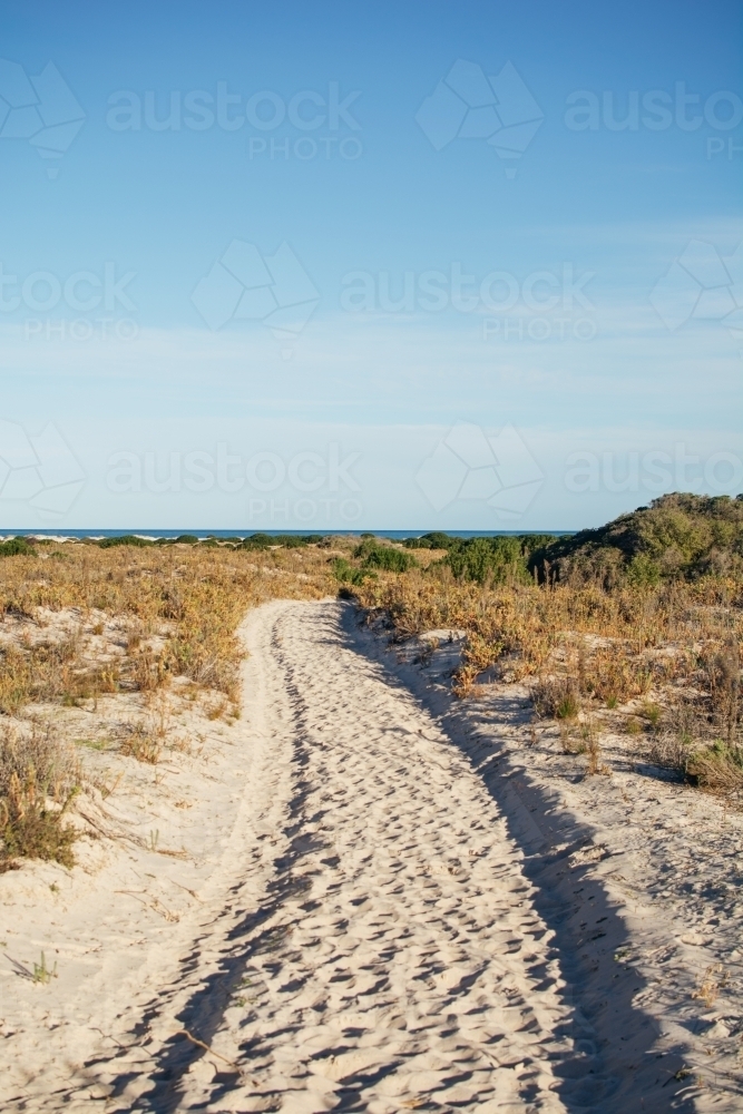 4WD track through sand dunes - Australian Stock Image