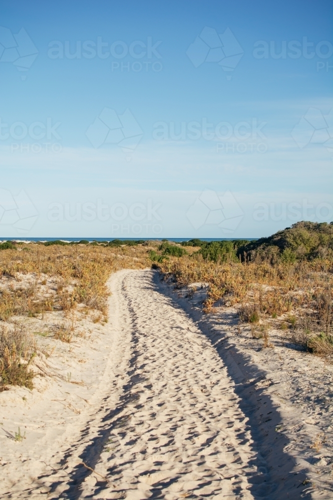 4WD track through sand dunes - Australian Stock Image