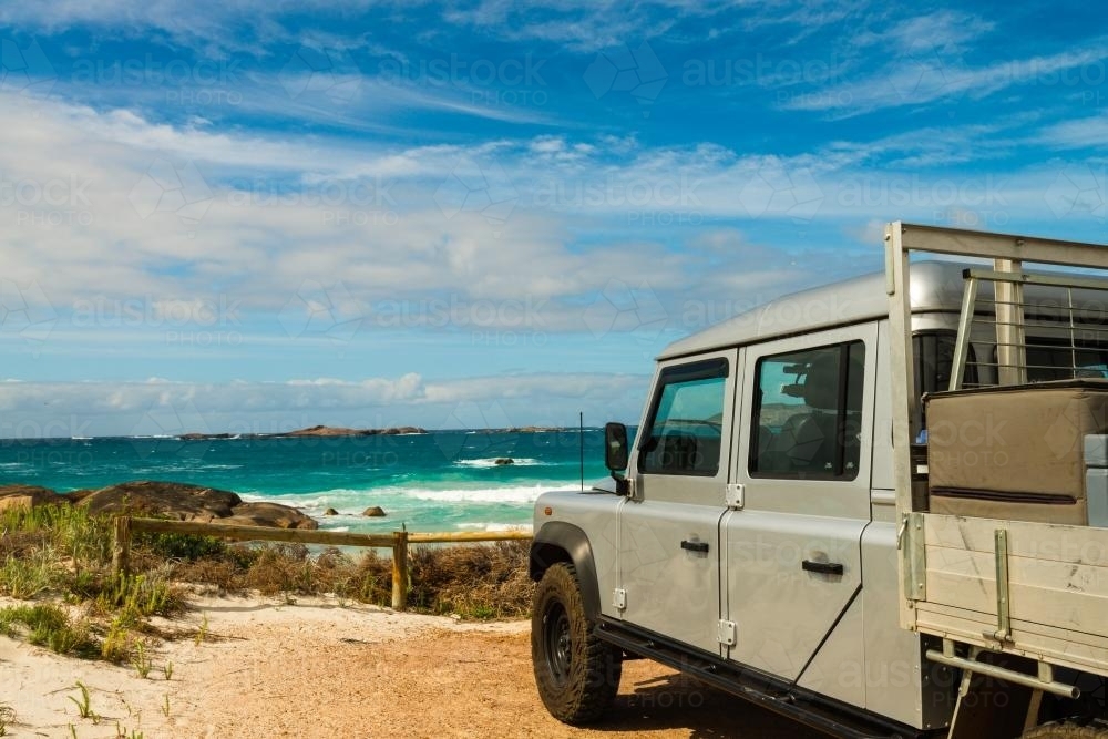 4x4 by the beach - Australian Stock Image