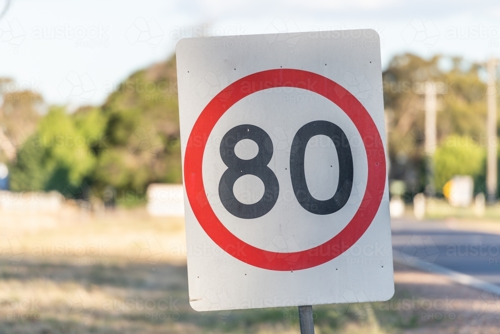 80 km speed zone - Australian Stock Image