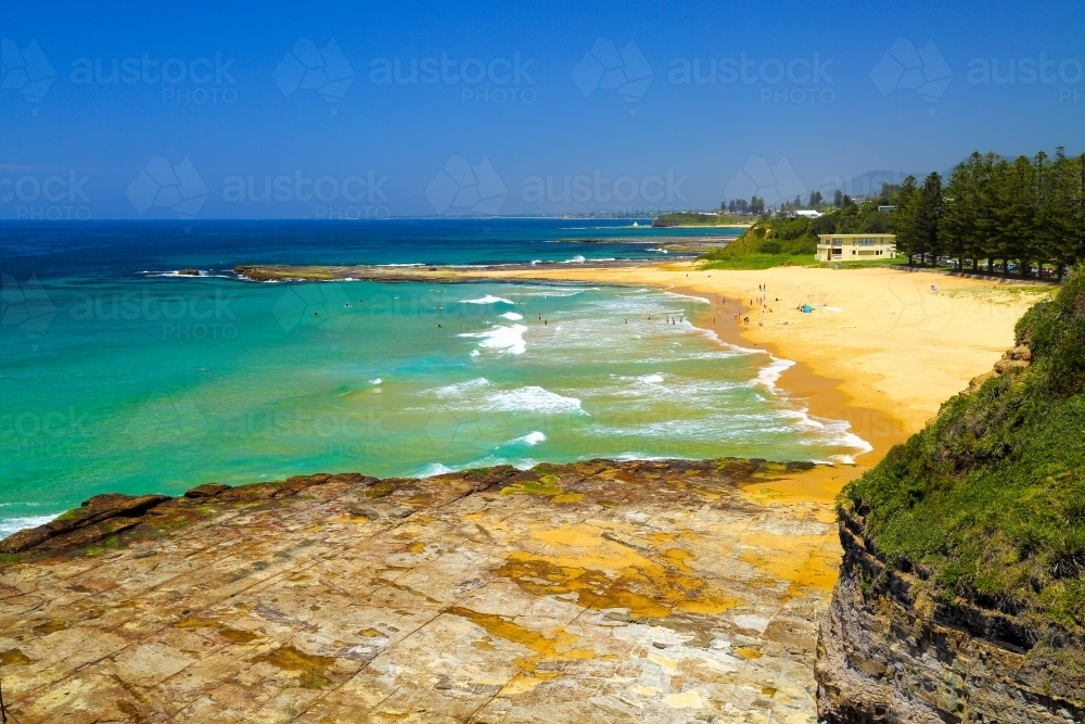 A beautiful summer day at Coledale Beach on the Illawarra Coast - Australian Stock Image