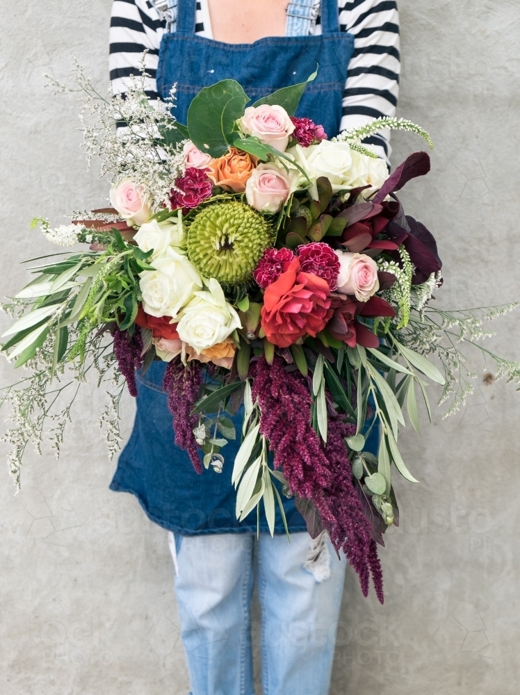 A big bunch of Autumn style wedding flowers - Australian Stock Image