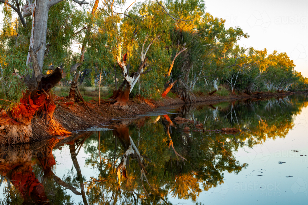 A billabong in the Pilbara region of Western Australia - Australian Stock Image
