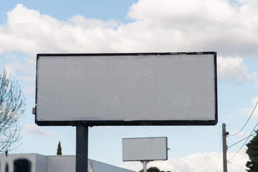 A blank billboard sign on display - Australian Stock Image