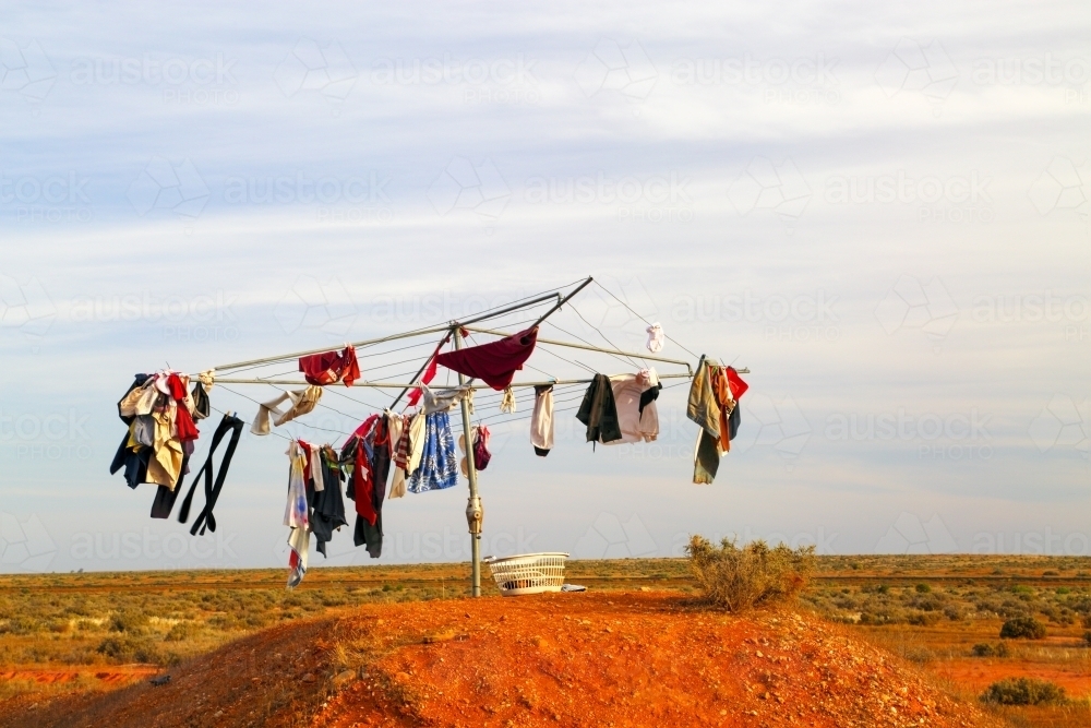 A Clothesline outback - Hills Hoist - in rural South Australia - Australian Stock Image