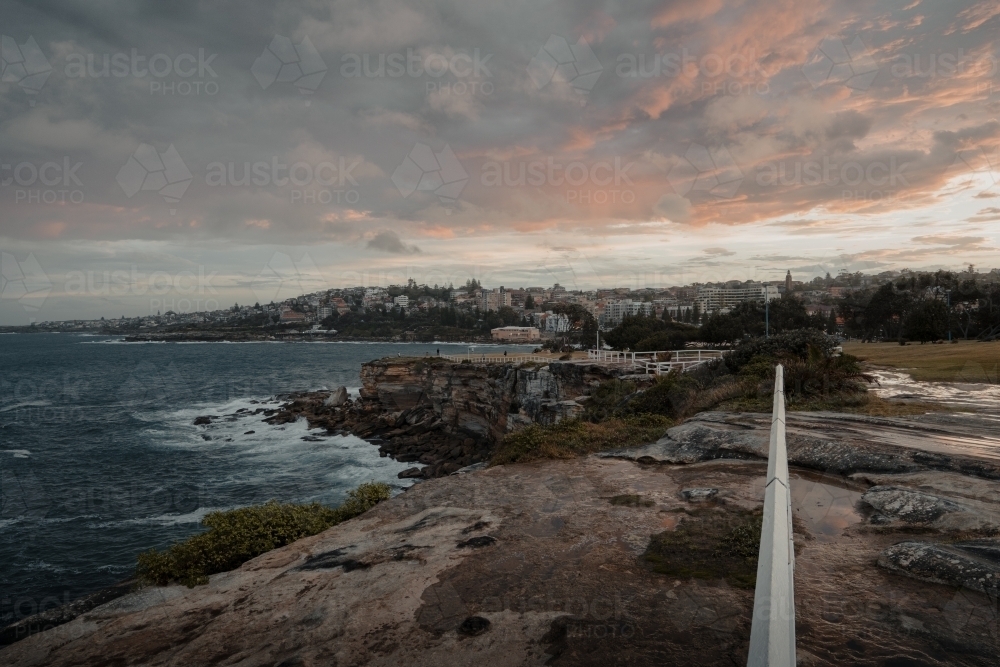 A cloudy sunset on Coogee headland - Australian Stock Image