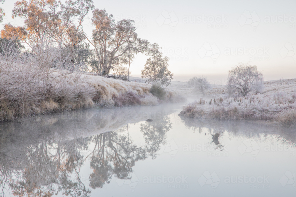 A creek and a winter morning - Australian Stock Image