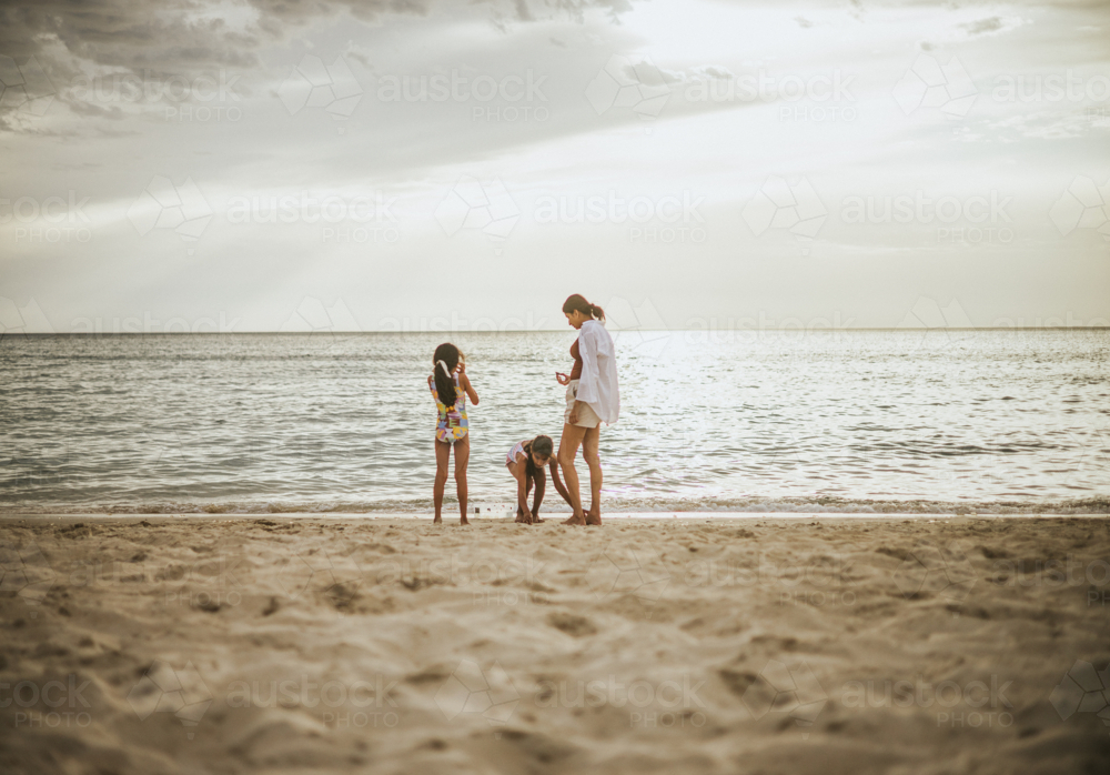 A family at the beach - Australian Stock Image