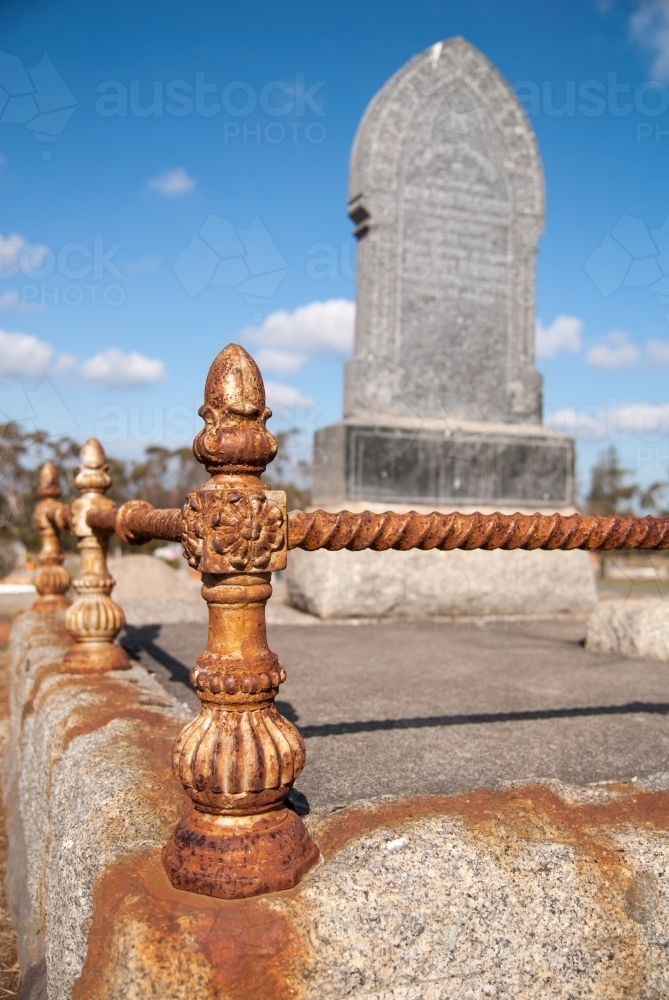 A gravestone in a country cemetery - Australian Stock Image