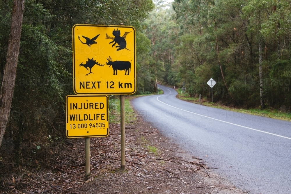 A humorous wildlife street sign - Australian Stock Image