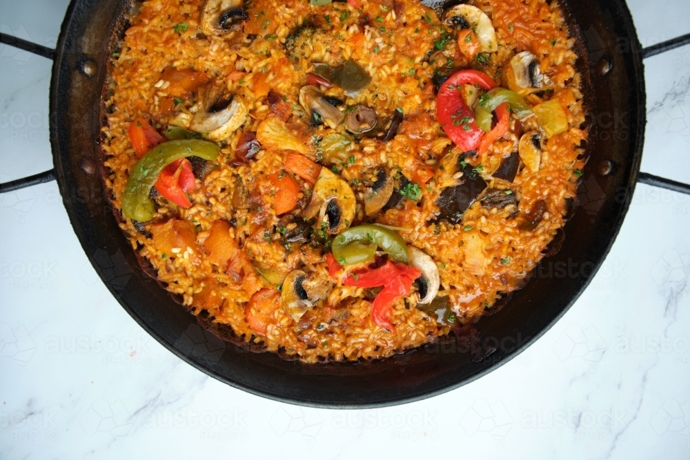 A pan of paella - Australian Stock Image