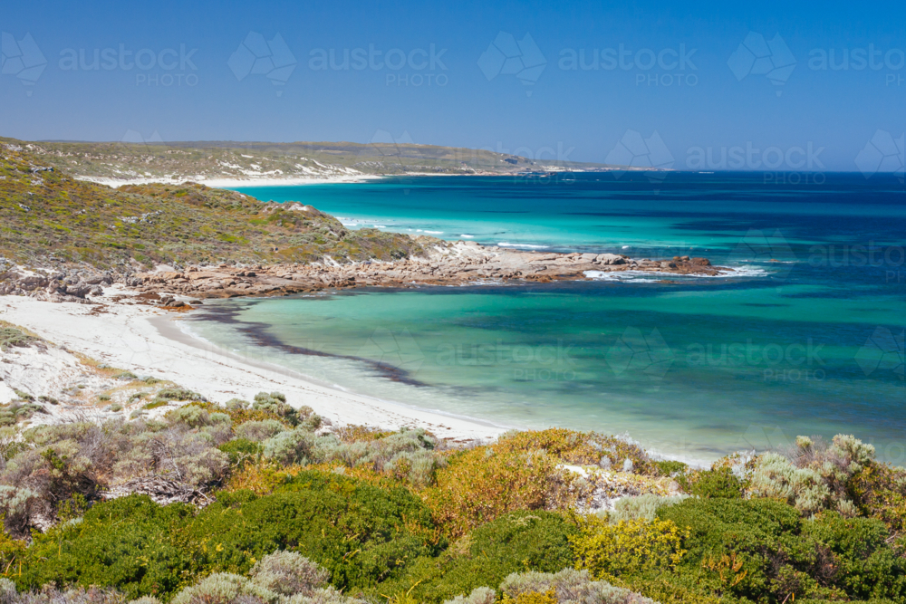 A pristine beach on a summer's day near Margaret River, Western Australia, Australia - Australian Stock Image