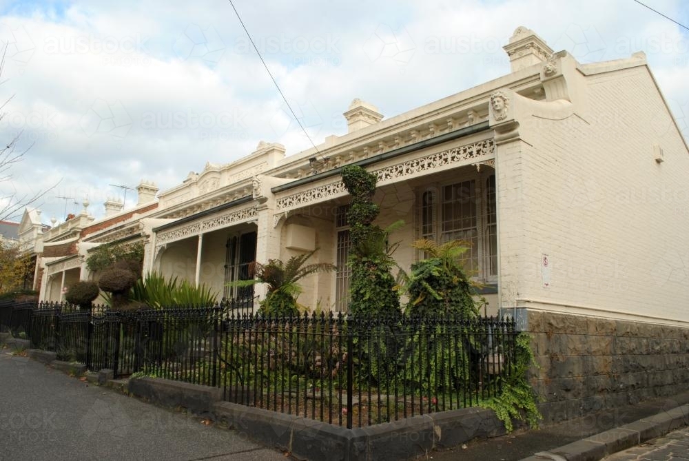A row of terraced houses in East Melbourne - Australian Stock Image