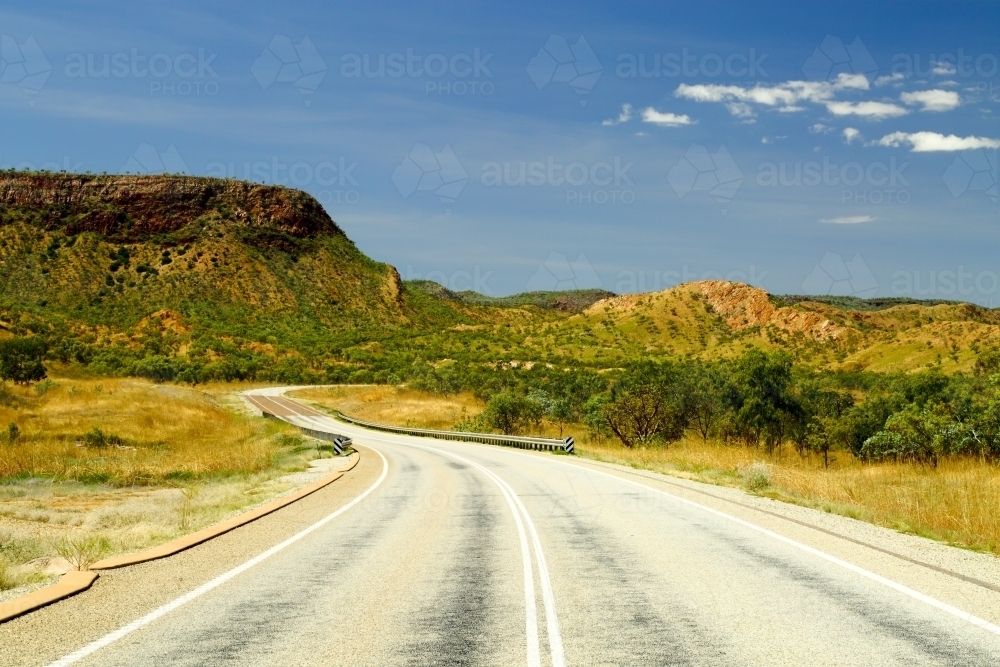 A section of the Great Northern Highway in the Kimberley region of Western Australia - Australian Stock Image