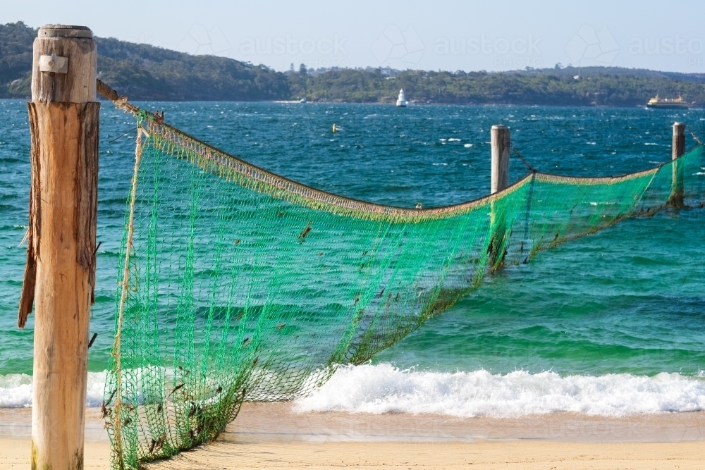a shark net at Nielsen Park - Australian Stock Image