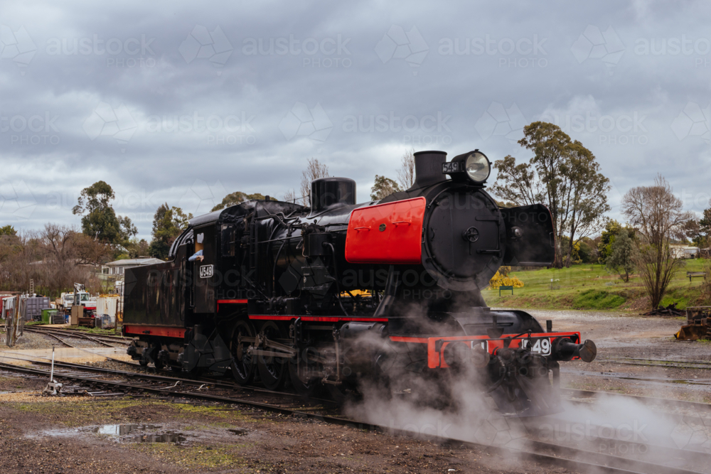 Image of A steam engine from Victorian Goldfields Railway at Maldon ...